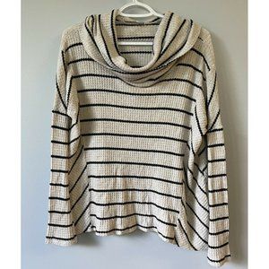 ANTHROPOLOGIE eri+ali Women’s Striped Cowlneck Long Sleeve Top M